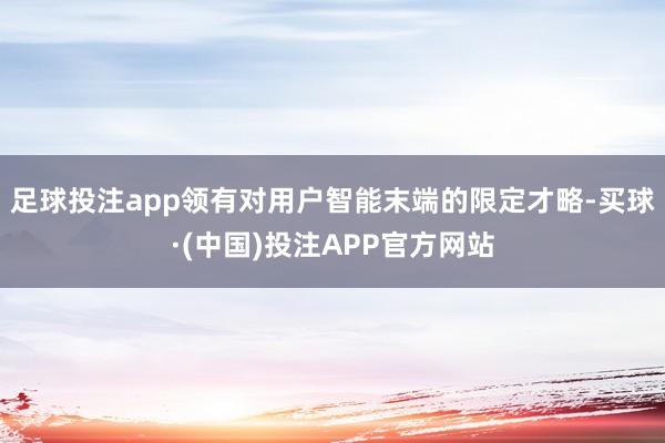 足球投注app领有对用户智能末端的限定才略-买球·(中国)投注APP官方网站