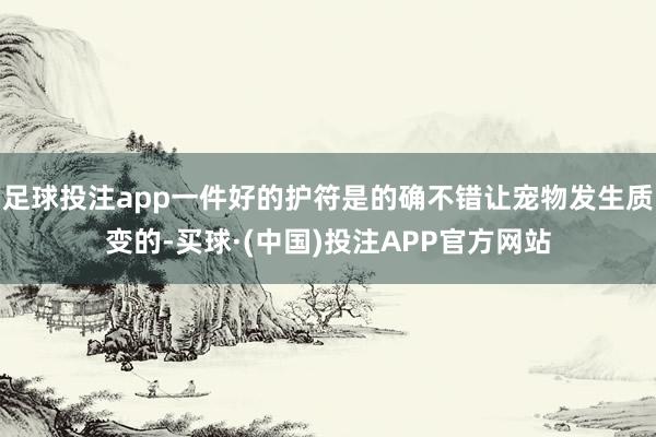 足球投注app一件好的护符是的确不错让宠物发生质变的-买球·(中国)投注APP官方网站