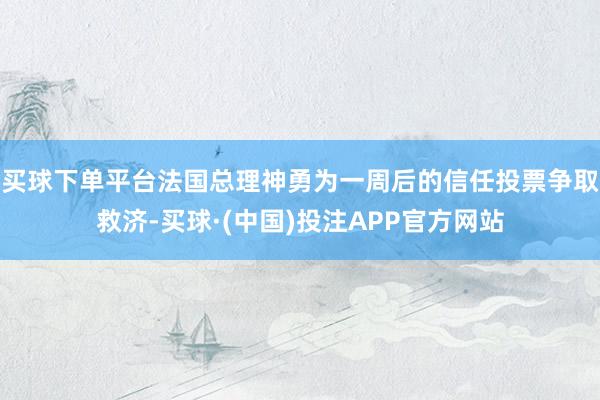 买球下单平台法国总理神勇为一周后的信任投票争取救济-买球·(中国)投注APP官方网站