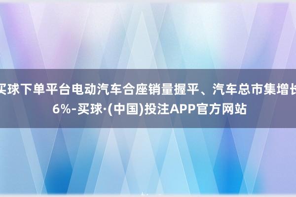 买球下单平台电动汽车合座销量握平、汽车总市集增长 6%-买球·(中国)投注APP官方网站