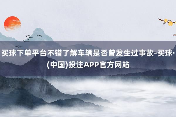 买球下单平台不错了解车辆是否曾发生过事故-买球·(中国)投注APP官方网站