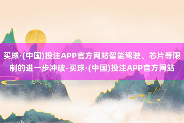 买球·(中国)投注APP官方网站智能驾驶、芯片等限制的进一步冲破-买球·(中国)投注APP官方网站