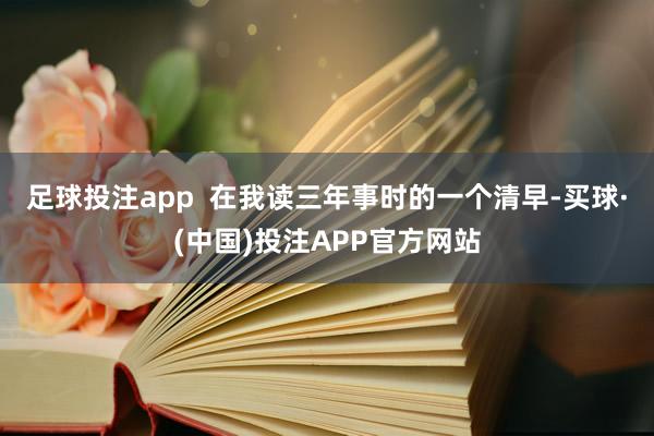 足球投注app  在我读三年事时的一个清早-买球·(中国)投注APP官方网站