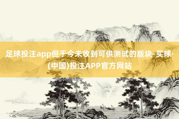 足球投注app但于今未收到可供测试的版块-买球·(中国)投注APP官方网站