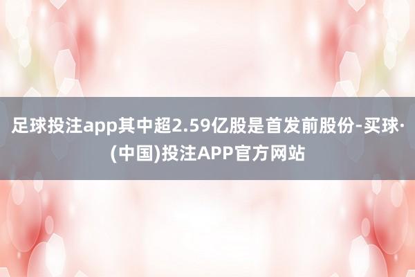 足球投注app其中超2.59亿股是首发前股份-买球·(中国)投注APP官方网站