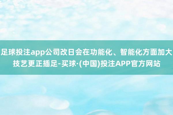 足球投注app公司改日会在功能化、智能化方面加大技艺更正插足-买球·(中国)投注APP官方网站