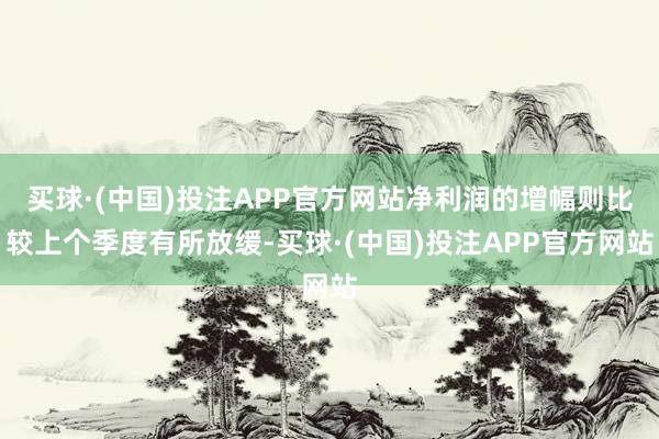 买球·(中国)投注APP官方网站净利润的增幅则比较上个季度有所放缓-买球·(中国)投注APP官方网站