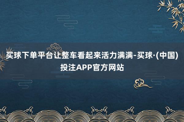 买球下单平台让整车看起来活力满满-买球·(中国)投注APP官方网站