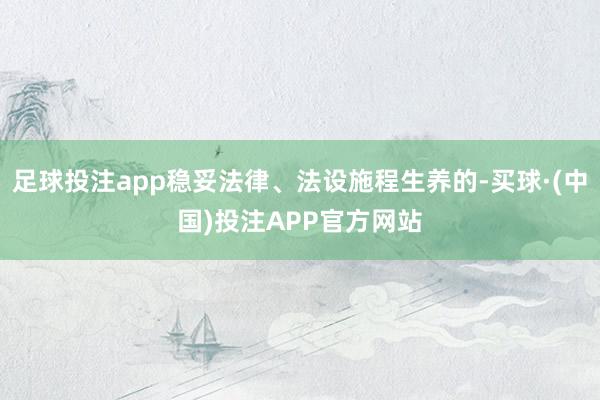 足球投注app稳妥法律、法设施程生养的-买球·(中国)投注APP官方网站