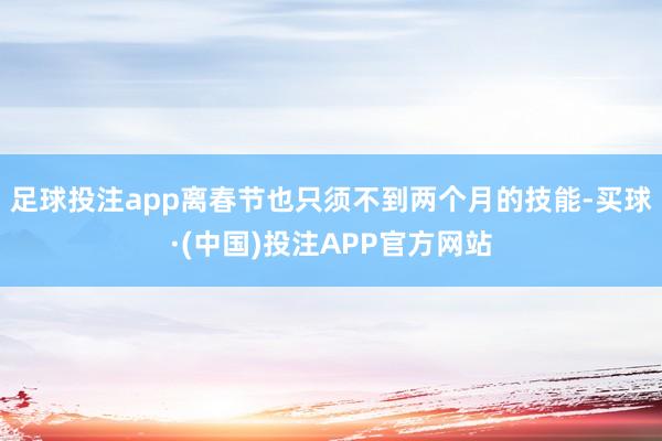 足球投注app离春节也只须不到两个月的技能-买球·(中国)投注APP官方网站