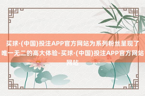 买球·(中国)投注APP官方网站为系列粉丝呈现了唯一无二的高大体验-买球·(中国)投注APP官方网站