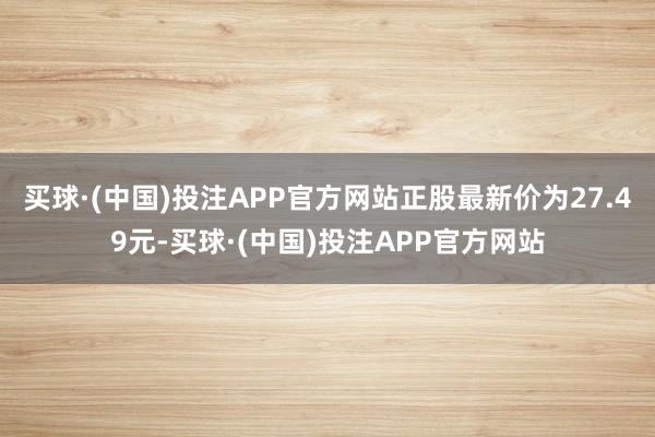 买球·(中国)投注APP官方网站正股最新价为27.49元-买球·(中国)投注APP官方网站