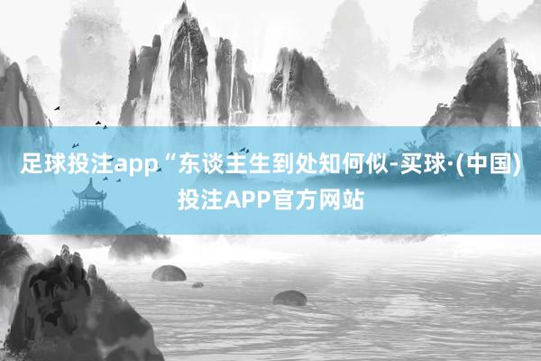足球投注app“东谈主生到处知何似-买球·(中国)投注APP官方网站