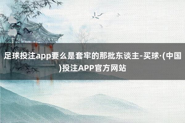 足球投注app要么是套牢的那批东谈主-买球·(中国)投注APP官方网站