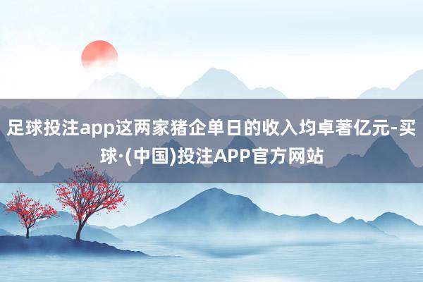 足球投注app这两家猪企单日的收入均卓著亿元-买球·(中国)投注APP官方网站