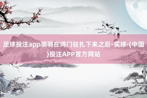 足球投注app项羽在鸿门驻扎下来之后-买球·(中国)投注APP官方网站