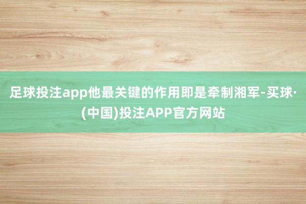 足球投注app他最关键的作用即是牵制湘军-买球·(中国)投注APP官方网站