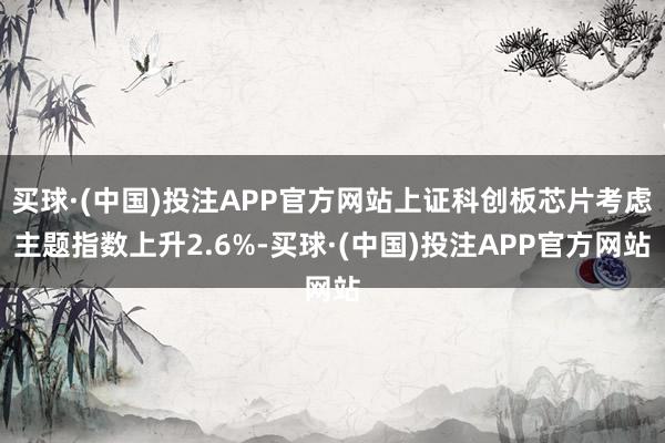 买球·(中国)投注APP官方网站上证科创板芯片考虑主题指数上升2.6%-买球·(中国)投注APP官方网站