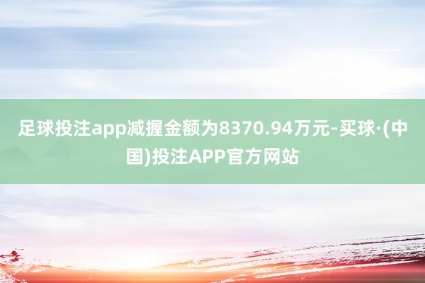 足球投注app减握金额为8370.94万元-买球·(中国)投注APP官方网站