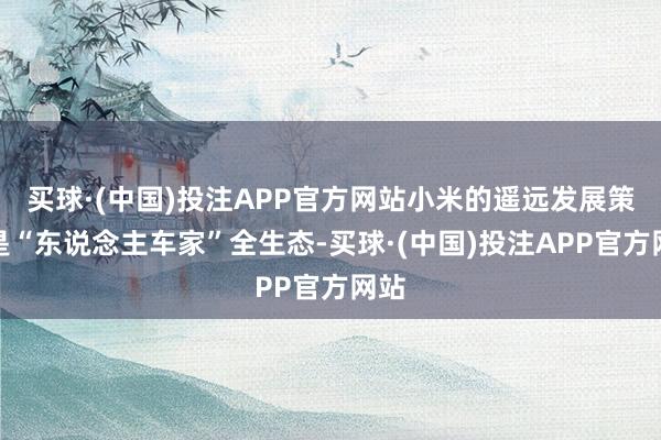买球·(中国)投注APP官方网站小米的遥远发展策略是“东说念主车家”全生态-买球·(中国)投注APP官方网站