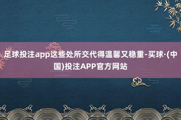 足球投注app这些处所交代得温馨又稳重-买球·(中国)投注APP官方网站