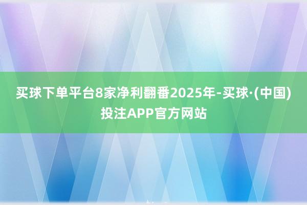 买球下单平台8家净利翻番2025年-买球·(中国)投注APP官方网站