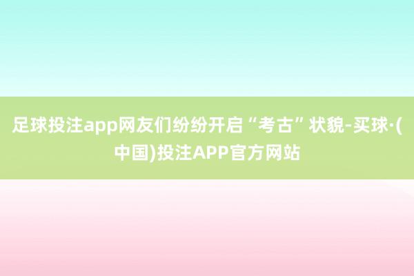 足球投注app网友们纷纷开启“考古”状貌-买球·(中国)投注APP官方网站