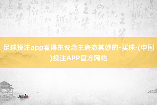 足球投注app看得东说念主窘态其妙的-买球·(中国)投注APP官方网站