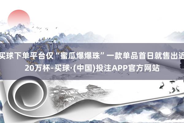 买球下单平台仅“蜜瓜爆爆珠”一款单品首日就售出近20万杯-买球·(中国)投注APP官方网站