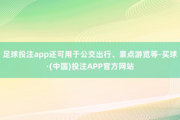 足球投注app还可用于公交出行、景点游览等-买球·(中国)投注APP官方网站