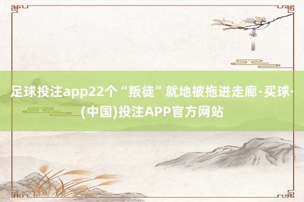 足球投注app22个“叛徒”就地被拖进走廊-买球·(中国)投注APP官方网站