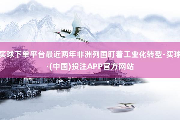买球下单平台最近两年非洲列国盯着工业化转型-买球·(中国)投注APP官方网站