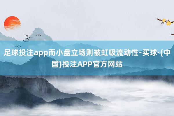 足球投注app而小盘立场则被虹吸流动性-买球·(中国)投注APP官方网站