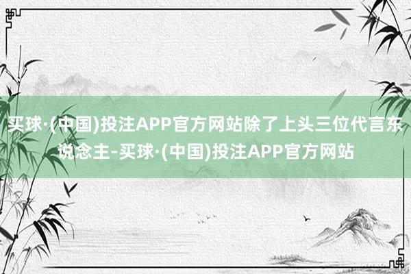 买球·(中国)投注APP官方网站除了上头三位代言东说念主-买球·(中国)投注APP官方网站