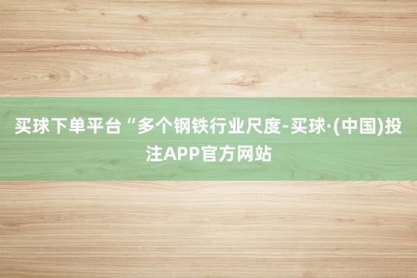 买球下单平台　　“多个钢铁行业尺度-买球·(中国)投注APP官方网站