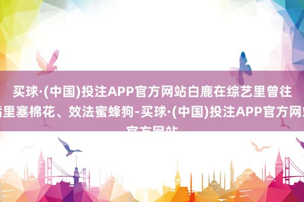 买球·(中国)投注APP官方网站白鹿在综艺里曾往嘴里塞棉花、效法蜜蜂狗-买球·(中国)投注APP官方网站