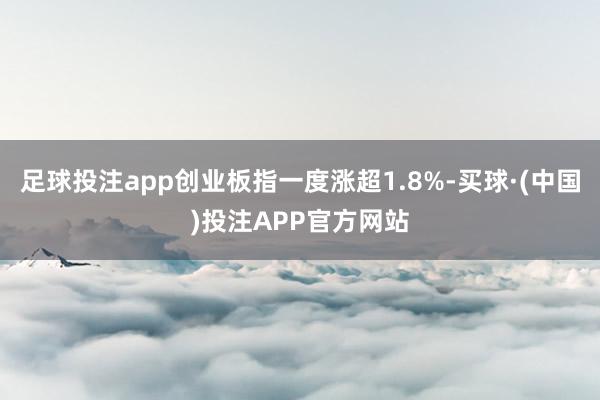 足球投注app创业板指一度涨超1.8%-买球·(中国)投注APP官方网站
