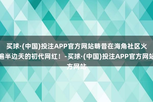 买球·(中国)投注APP官方网站畴昔在海角社区火遍半边天的初代网红！-买球·(中国)投注APP官方网站