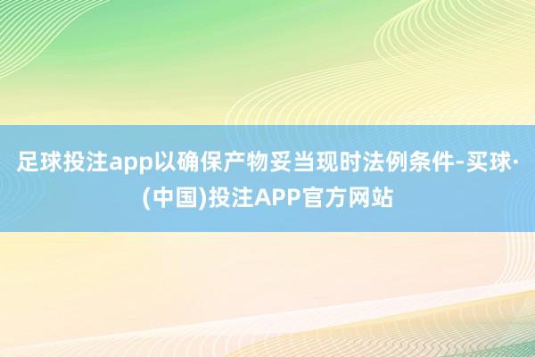 足球投注app以确保产物妥当现时法例条件-买球·(中国)投注APP官方网站