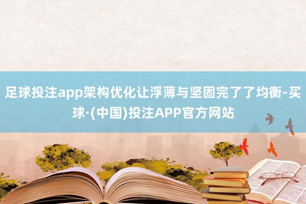 足球投注app架构优化让浮薄与坚固完了了均衡-买球·(中国)投注APP官方网站