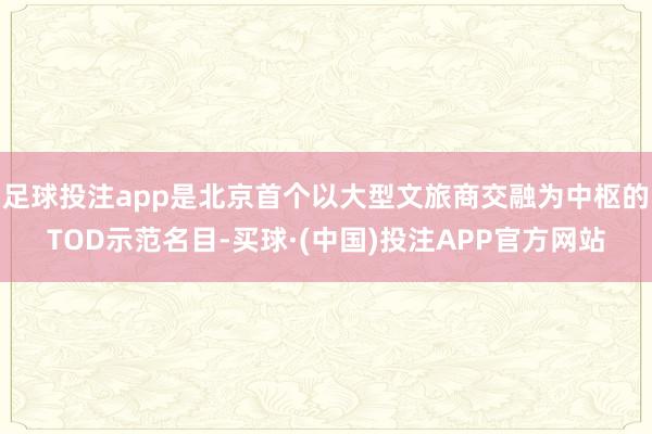 足球投注app是北京首个以大型文旅商交融为中枢的TOD示范名目-买球·(中国)投注APP官方网站