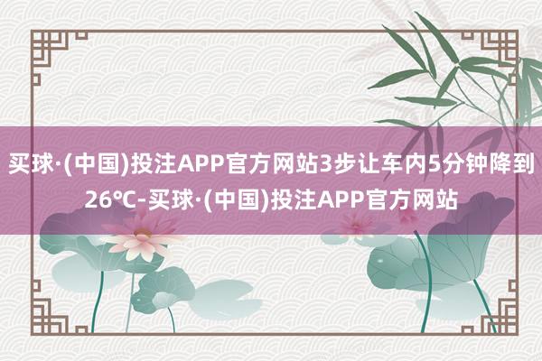 买球·(中国)投注APP官方网站3步让车内5分钟降到26℃-买球·(中国)投注APP官方网站