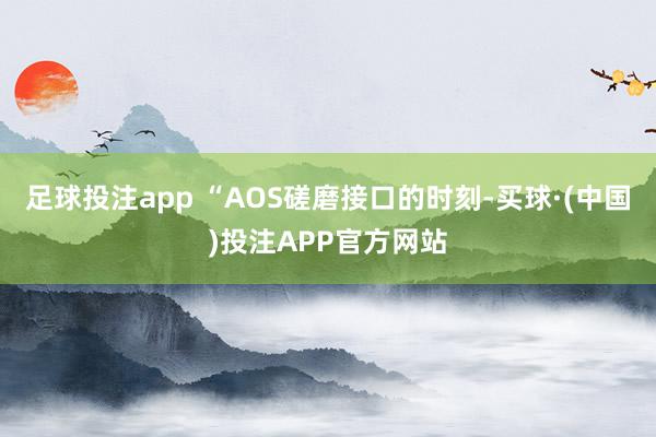 足球投注app “AOS磋磨接口的时刻-买球·(中国)投注APP官方网站